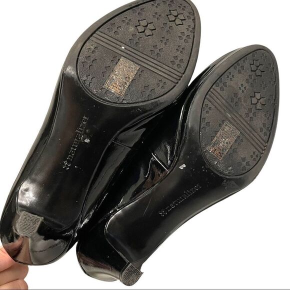 Naturalizer Michelle Almond Toe Pump Heels Black Patent Leather 9W - Picture 9 of 9